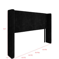 Home Design Lenox Upholstered Wingback Headboard, Soft Corduroy, Easy to Assemble
