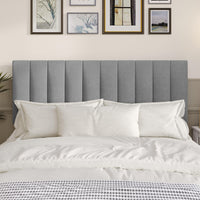 Home Design Dennis Upholstered Headboard with Vertical Channel Design, Adjustable Height