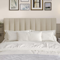 Home Design Dennis Upholstered Headboard with Vertical Channel Design, Adjustable Height