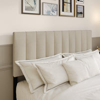 Home Design Dennis Upholstered Headboard with Vertical Channel Design, Adjustable Height