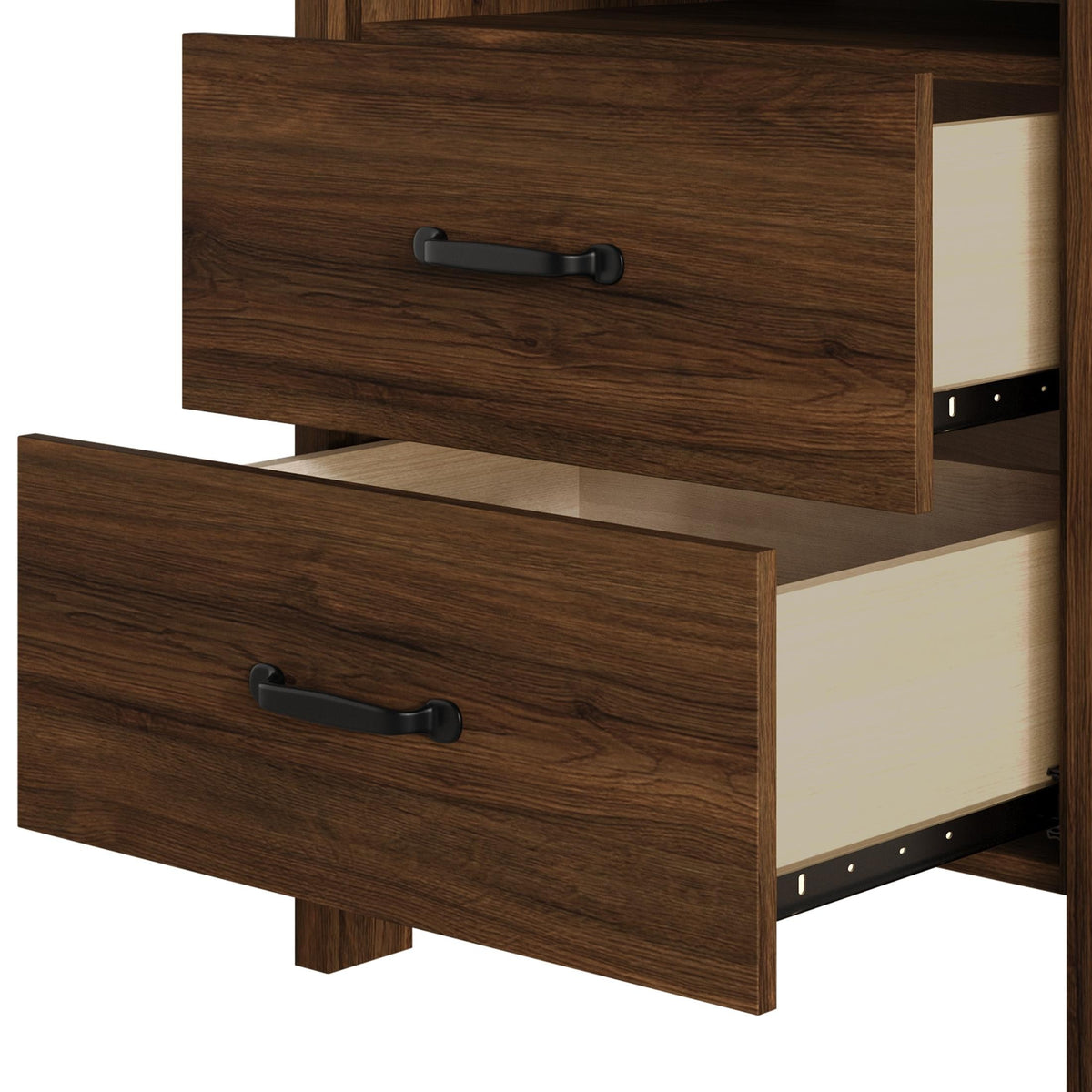 Home Design Alamosa Nightstand with Two Drawers and Open Shelf, Space-Saving Design (Set of 2)