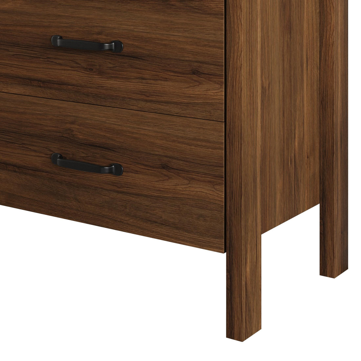 Home Design Alamosa Nightstand with Two Drawers and Open Shelf, Space-Saving Design (Set of 2)