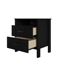 Alamosa Nightstand with Two Drawers and Open Shelf, Space-Saving Design (Set of 2)