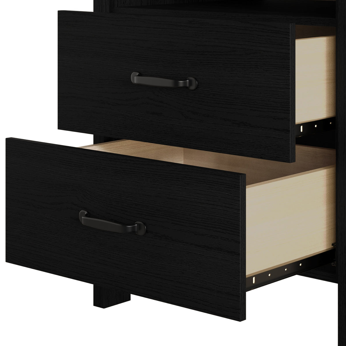 Alamosa Nightstand with Two Drawers and Open Shelf, Space-Saving Design (Set of 2)