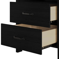 Alamosa Nightstand with Two Drawers and Open Shelf, Space-Saving Design (Set of 2)