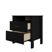 Home Design Alamosa Nightstand with Two Drawers and Open Shelf, Space-Saving Design (Set of 2)