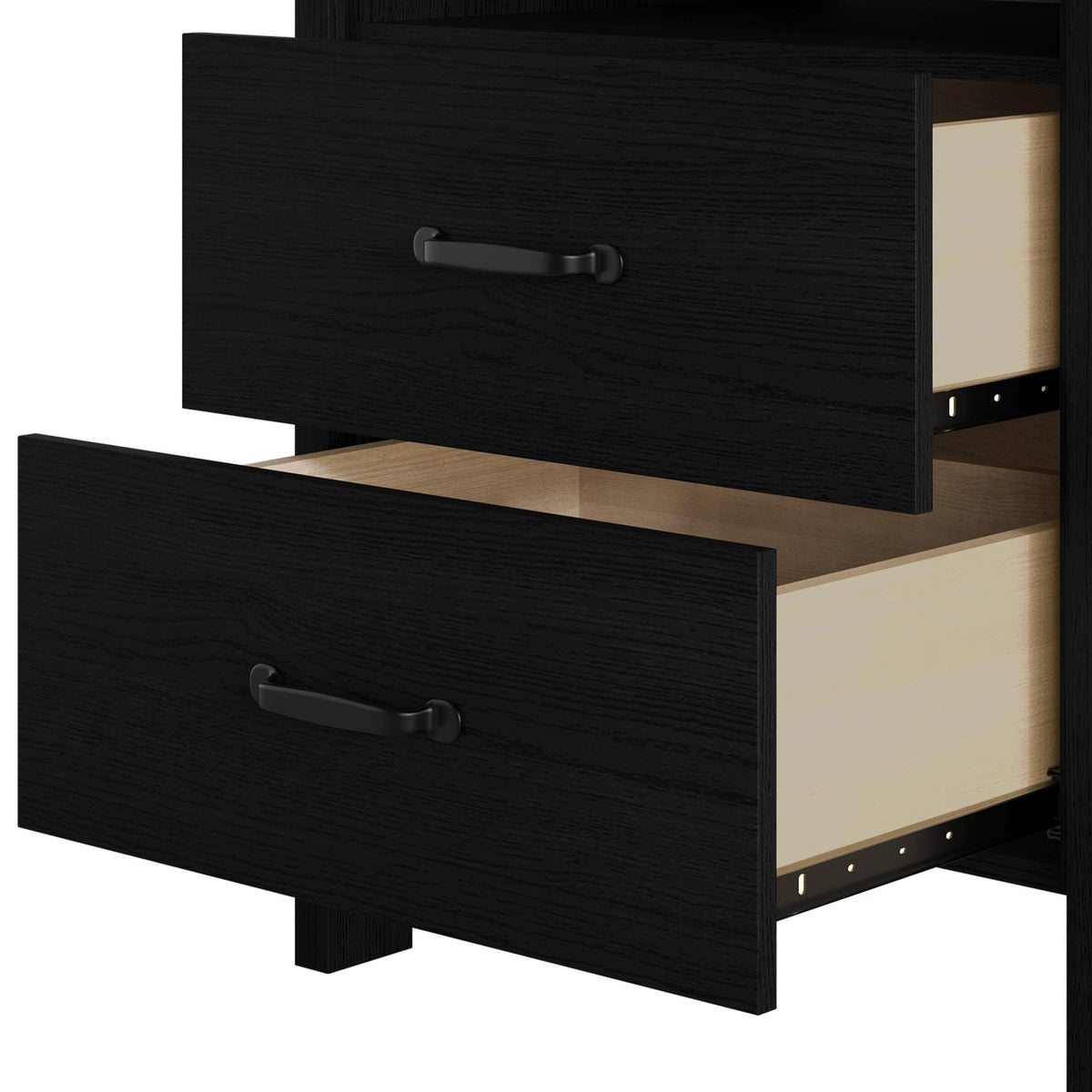 Home Design Alamosa Nightstand with Two Drawers and Open Shelf, Space-Saving Design (Set of 2)