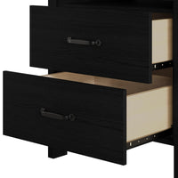 Home Design Alamosa Nightstand with Two Drawers and Open Shelf, Space-Saving Design (Set of 2)