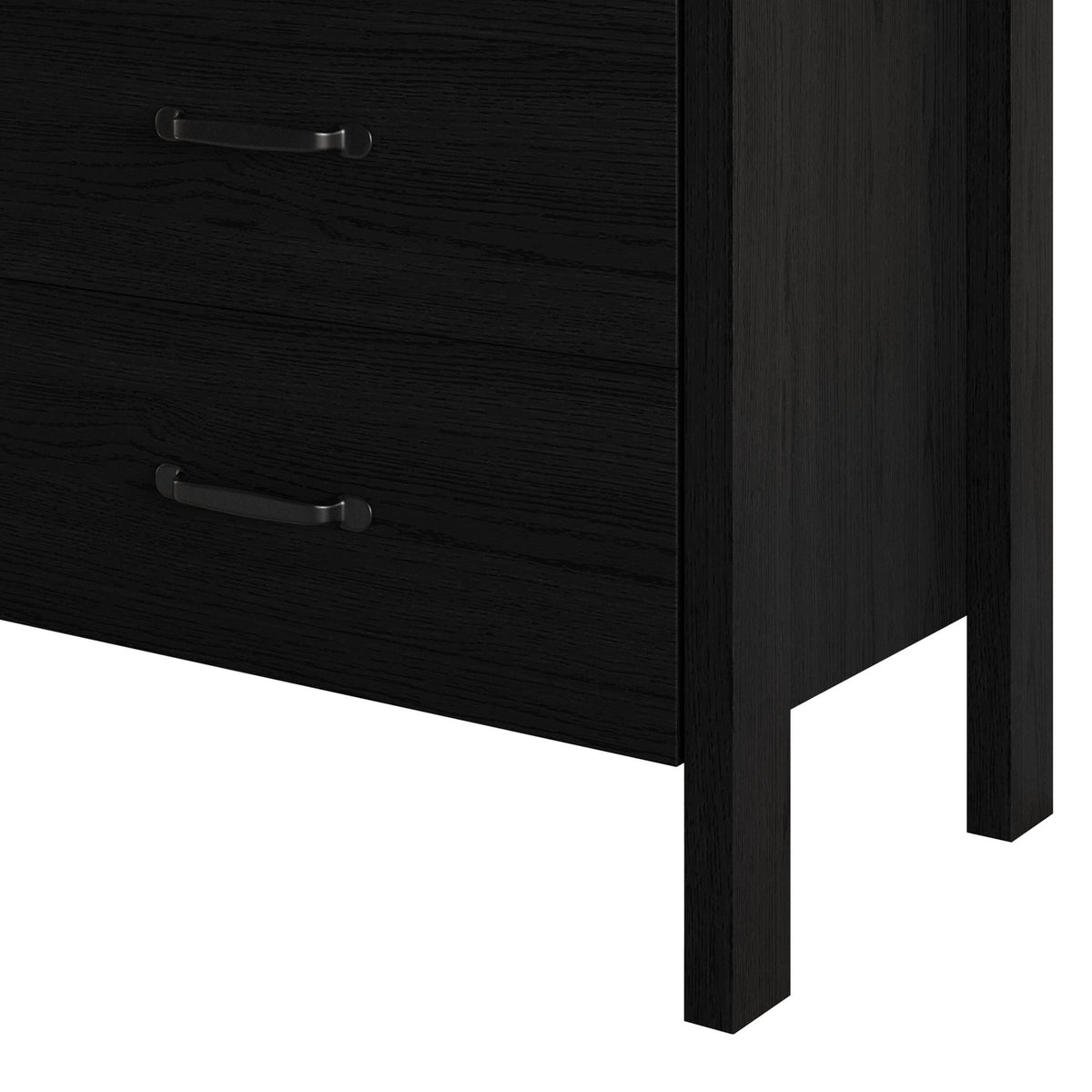 Home Design Alamosa Nightstand with Two Drawers and Open Shelf, Space-Saving Design (Set of 2)
