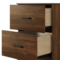 Home Design Meriden Nightstand with 2 Storage Drawers and Wood-Look Finish, Space-Saving Design (Set of 2)