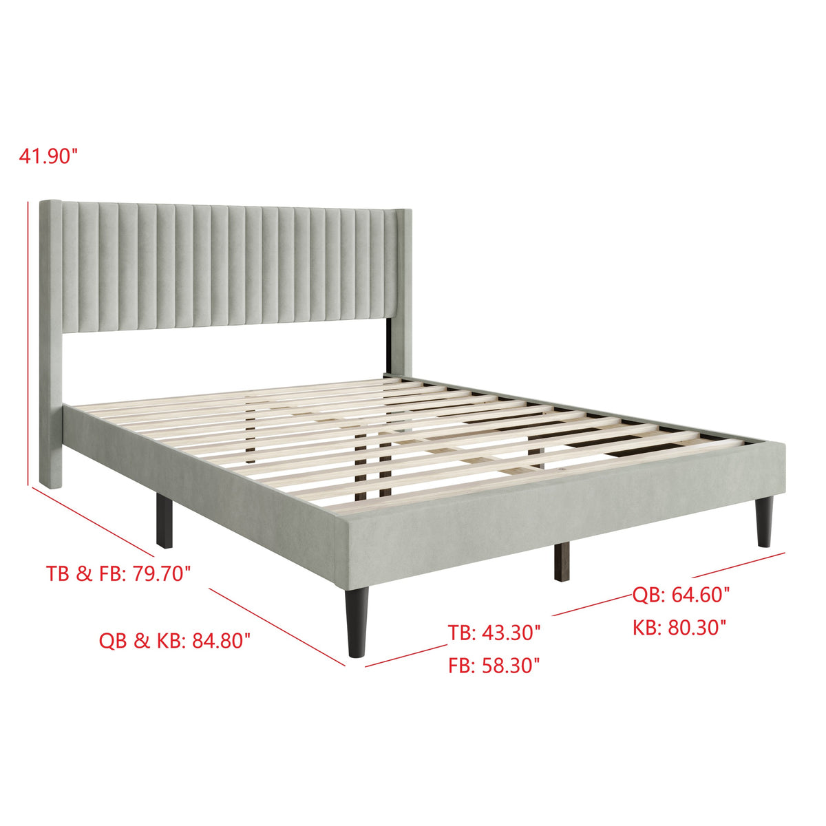 Montrose Upholstered Wingback Platform Bed