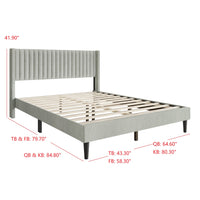 Montrose Upholstered Wingback Platform Bed