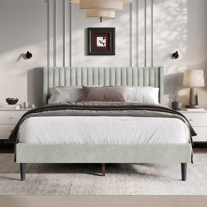 Montrose Upholstered Wingback Platform Bed