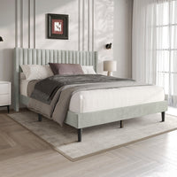 Montrose Upholstered Wingback Platform Bed