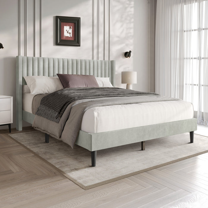 Montrose Upholstered Wingback Platform Bed