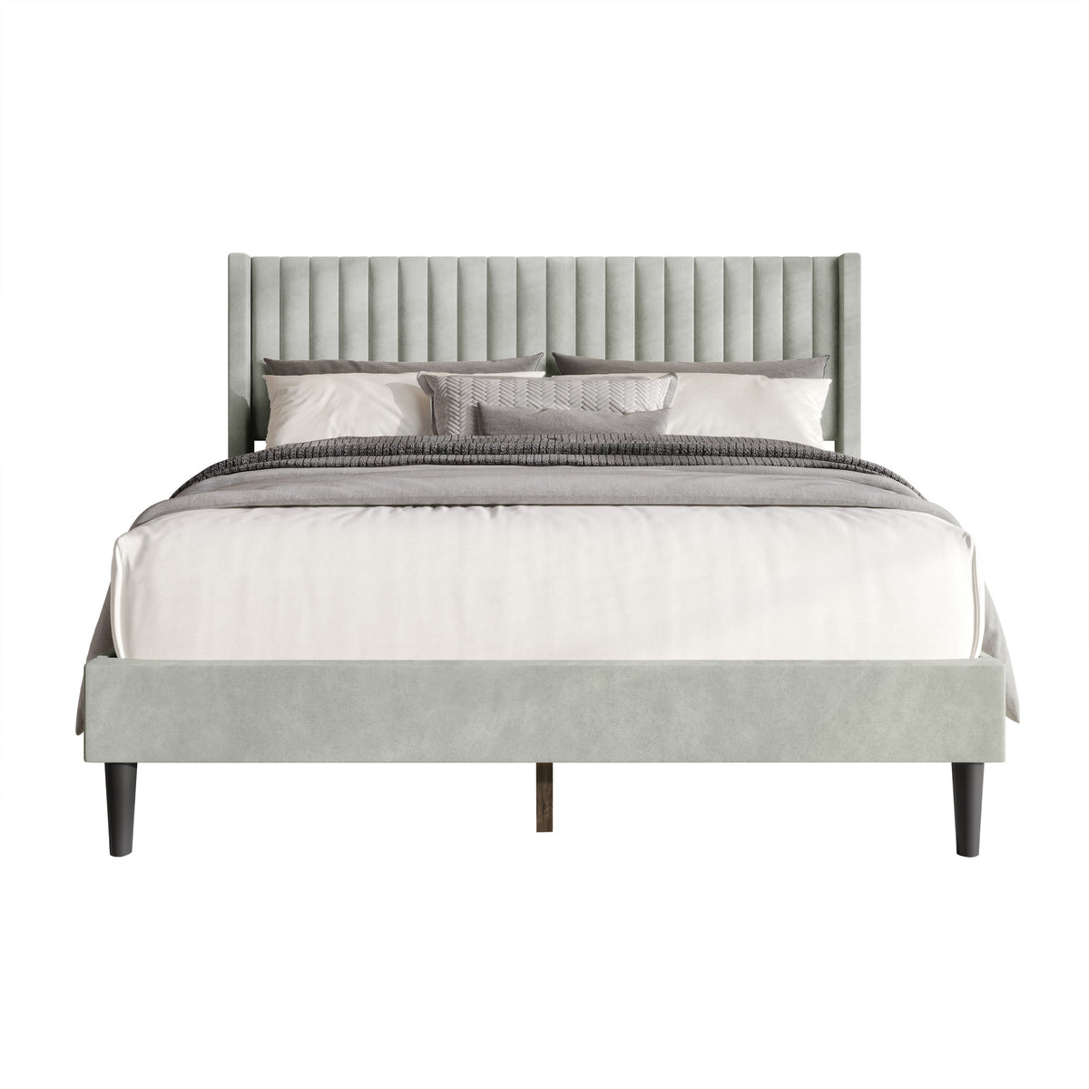 Montrose Upholstered Wingback Platform Bed