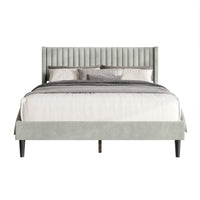 Montrose Upholstered Wingback Platform Bed