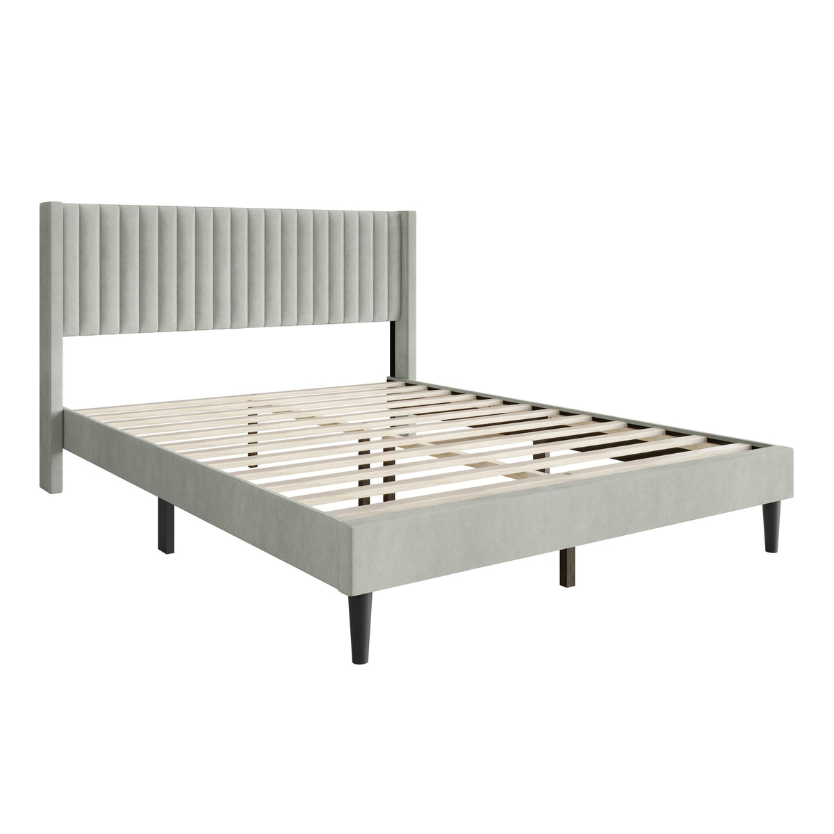 Montrose Upholstered Wingback Platform Bed