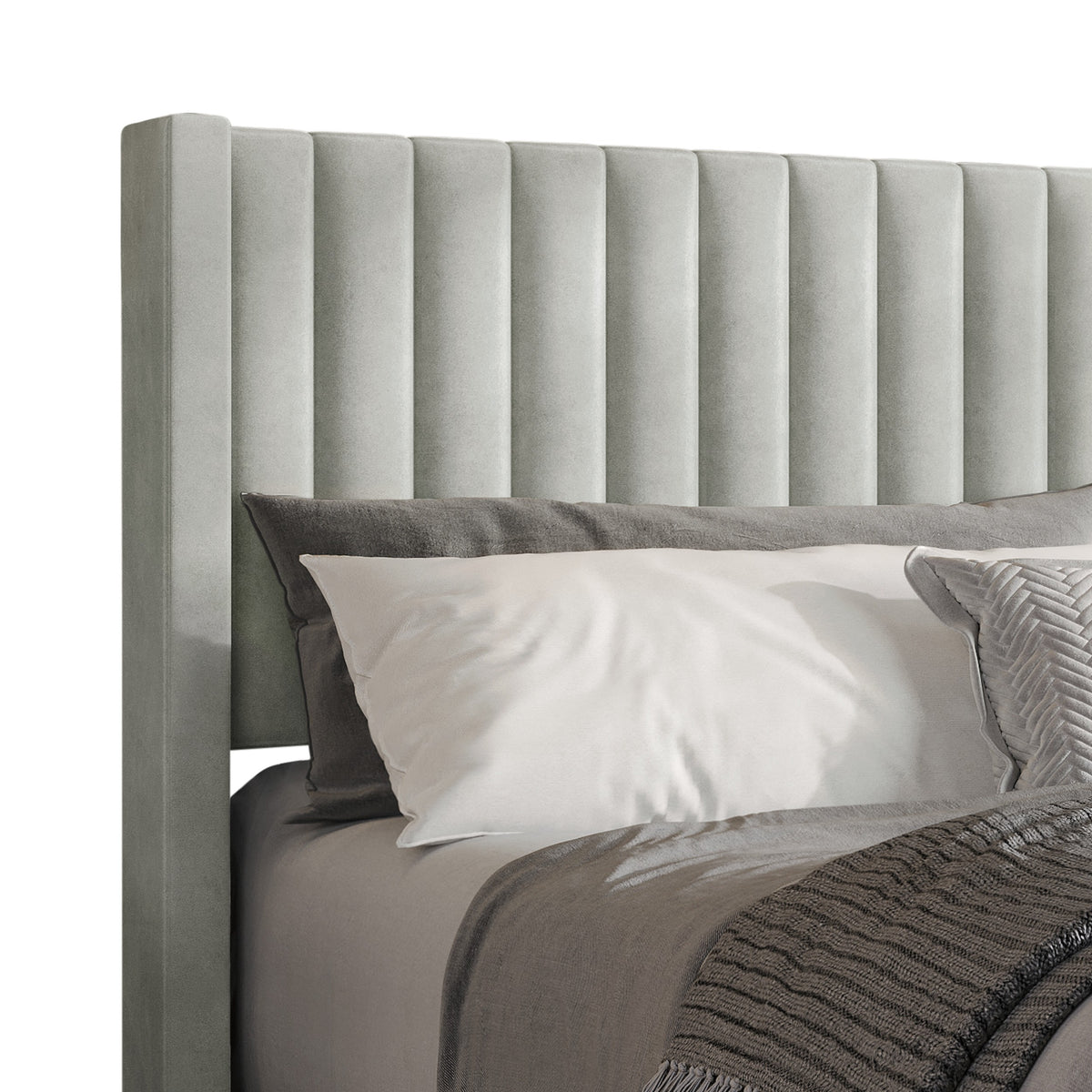 Montrose Upholstered Wingback Platform Bed