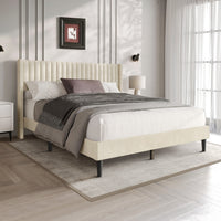 Montrose Upholstered Wingback Platform Bed