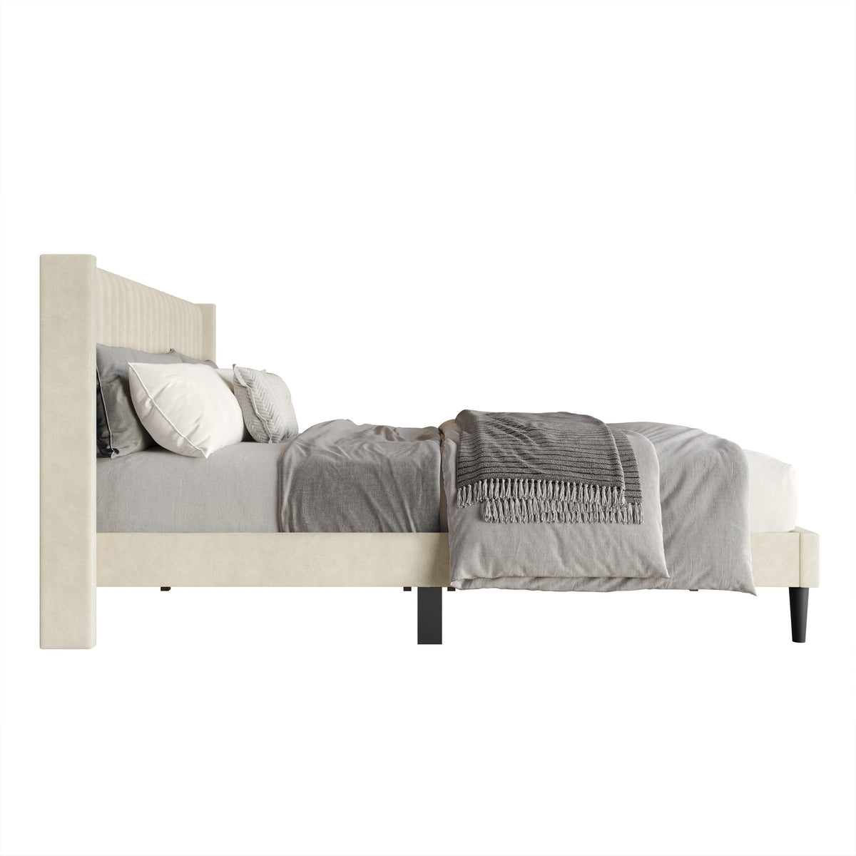 Montrose Upholstered Wingback Platform Bed