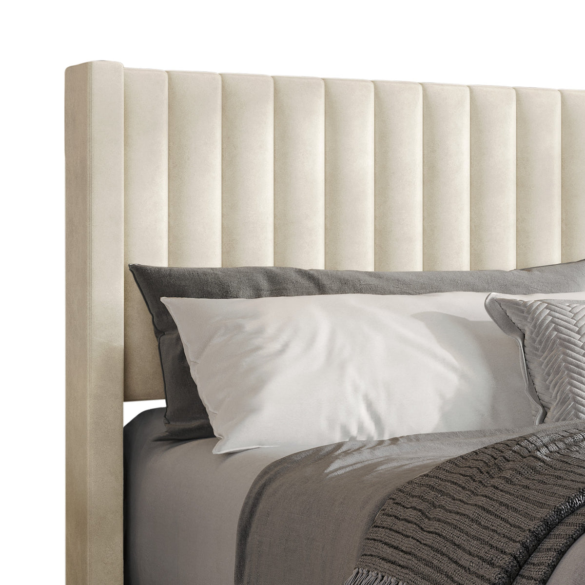 Montrose Upholstered Wingback Platform Bed