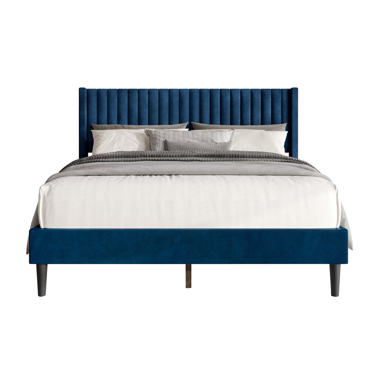 Montrose Upholstered Wingback Platform Bed
