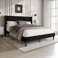 Montrose Upholstered Wingback Platform Bed