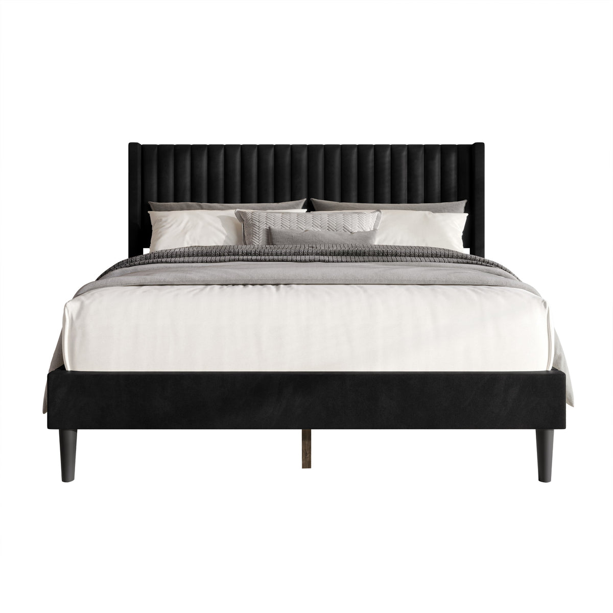 Montrose Upholstered Wingback Platform Bed
