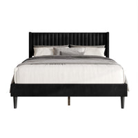 Montrose Upholstered Wingback Platform Bed