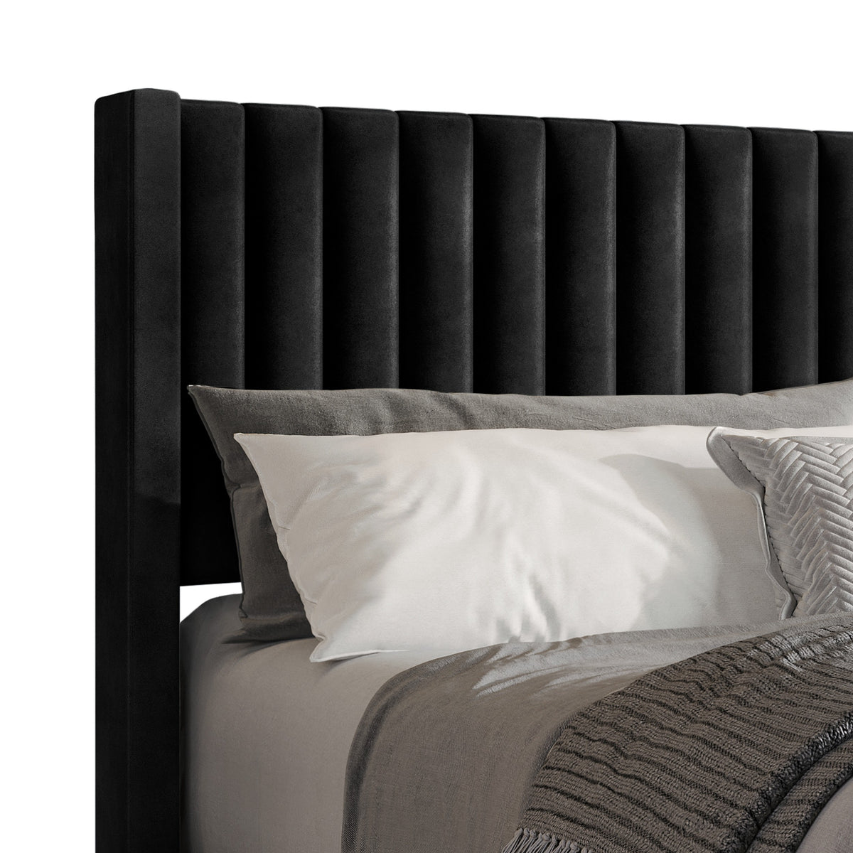 Montrose Upholstered Wingback Platform Bed