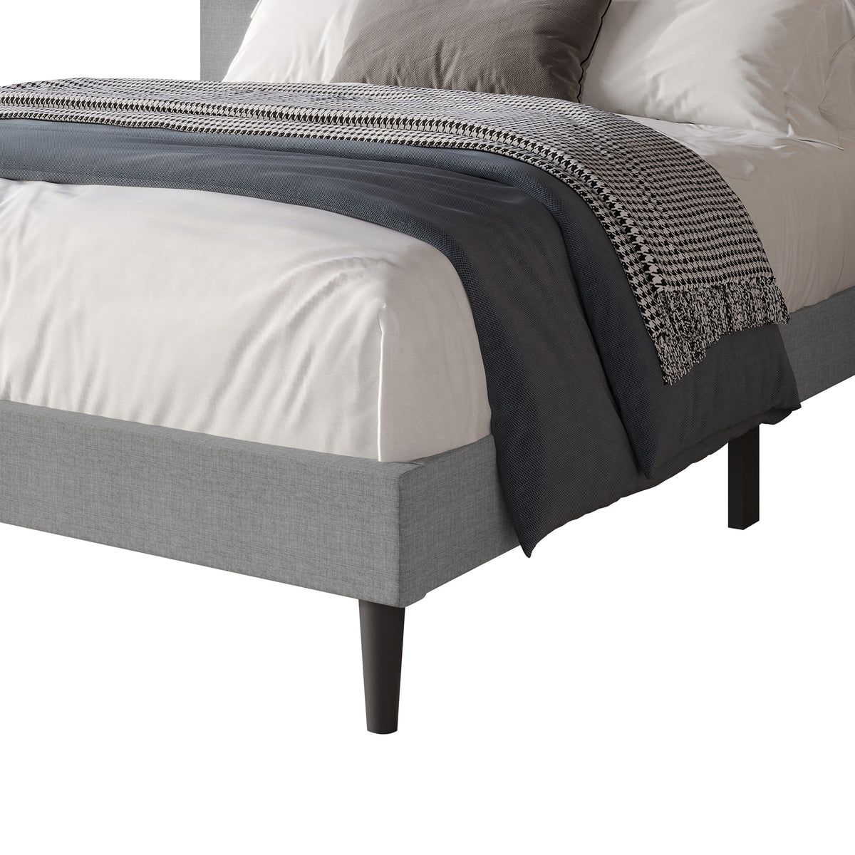 Coventry Tufted Upholstered Platform Bed, Adjustable Headboard Height, No Box Spring Required