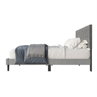 Coventry Tufted Upholstered Platform Bed, Adjustable Headboard Height, No Box Spring Required