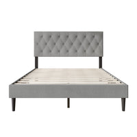 Coventry Tufted Upholstered Platform Bed, Adjustable Headboard Height, No Box Spring Required