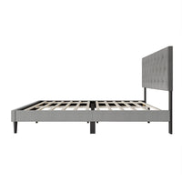 Coventry Tufted Upholstered Platform Bed, Adjustable Headboard Height, No Box Spring Required