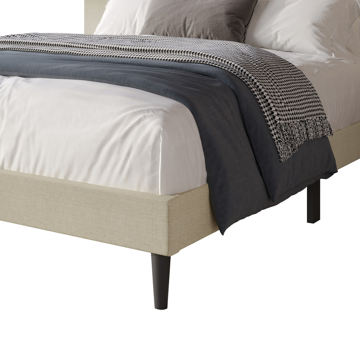 Coventry Tufted Upholstered Platform Bed, Adjustable Headboard Height, No Box Spring Required