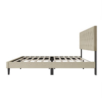 Coventry Tufted Upholstered Platform Bed, Adjustable Headboard Height, No Box Spring Required