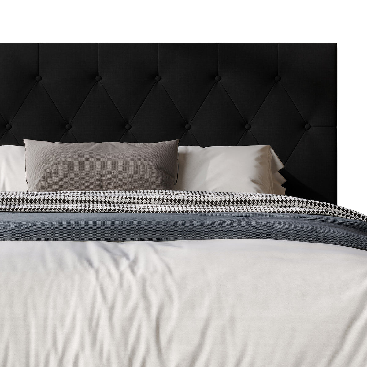 Coventry Tufted Upholstered Platform Bed, Adjustable Headboard Height, No Box Spring Required