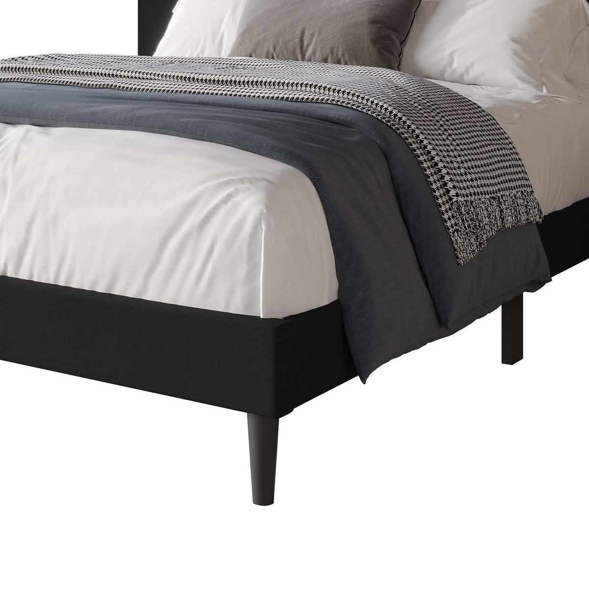 Coventry Tufted Upholstered Platform Bed, Adjustable Headboard Height, No Box Spring Required