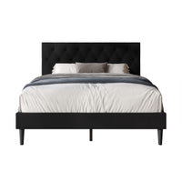 Coventry Tufted Upholstered Platform Bed, Adjustable Headboard Height, No Box Spring Required