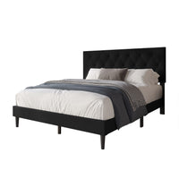 Coventry Tufted Upholstered Platform Bed, Adjustable Headboard Height, No Box Spring Required