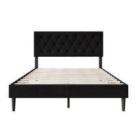 Coventry Tufted Upholstered Platform Bed, Adjustable Headboard Height, No Box Spring Required