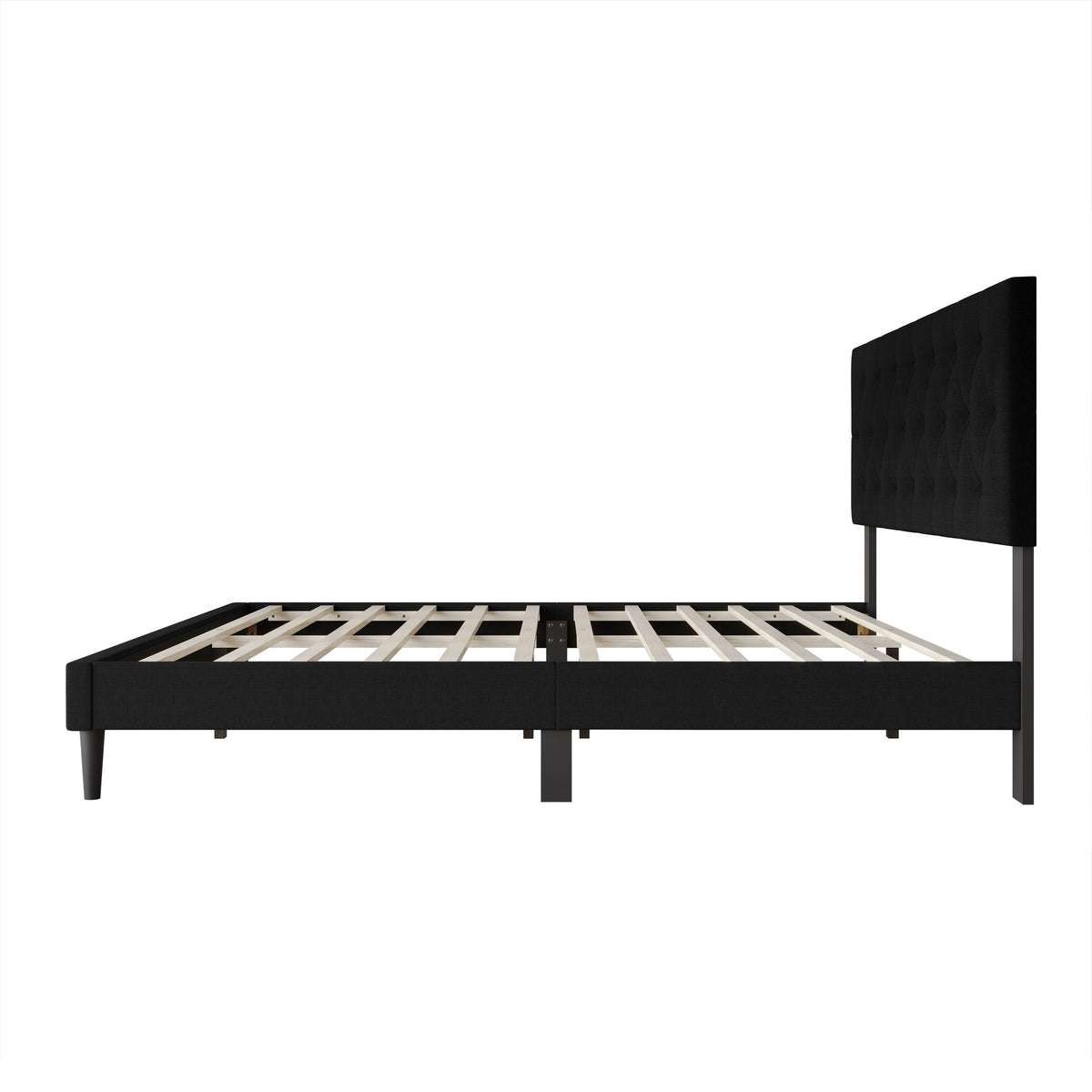 Coventry Tufted Upholstered Platform Bed, Adjustable Headboard Height, No Box Spring Required