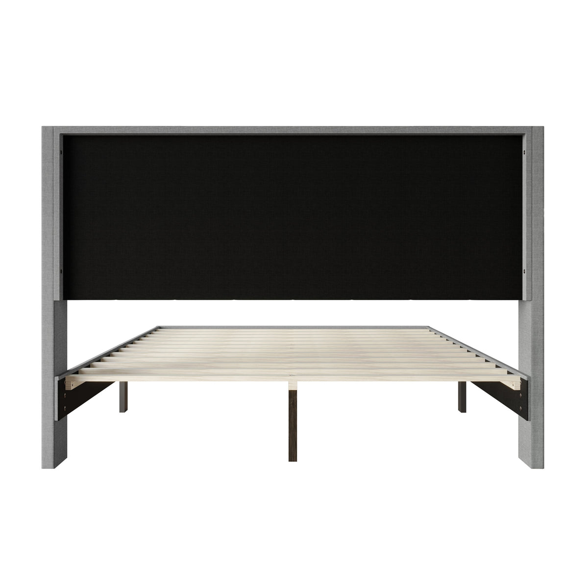 Hamden Tufted Upholstered Wingback Platform Bed Frame with Button-Tufted Headboard, No Box Spring Required