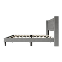 Hamden Tufted Upholstered Wingback Platform Bed Frame with Button-Tufted Headboard, No Box Spring Required