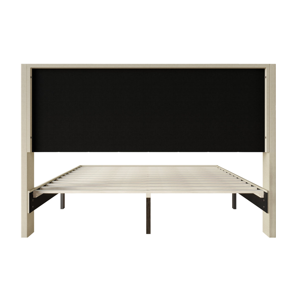 Hamden Tufted Upholstered Wingback Platform Bed Frame with Button-Tufted Headboard, No Box Spring Required