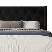Hamden Tufted Upholstered Wingback Platform Bed Frame with Button-Tufted Headboard, No Box Spring Required