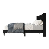 Hamden Tufted Upholstered Wingback Platform Bed Frame with Button-Tufted Headboard, No Box Spring Required