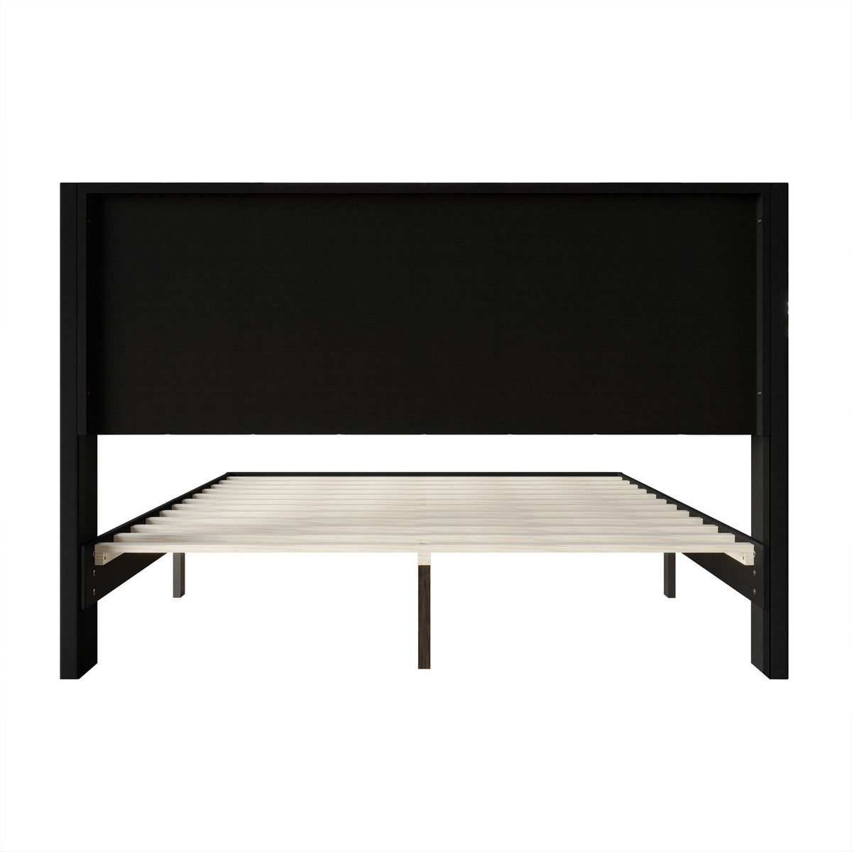 Hamden Tufted Upholstered Wingback Platform Bed Frame with Button-Tufted Headboard, No Box Spring Required