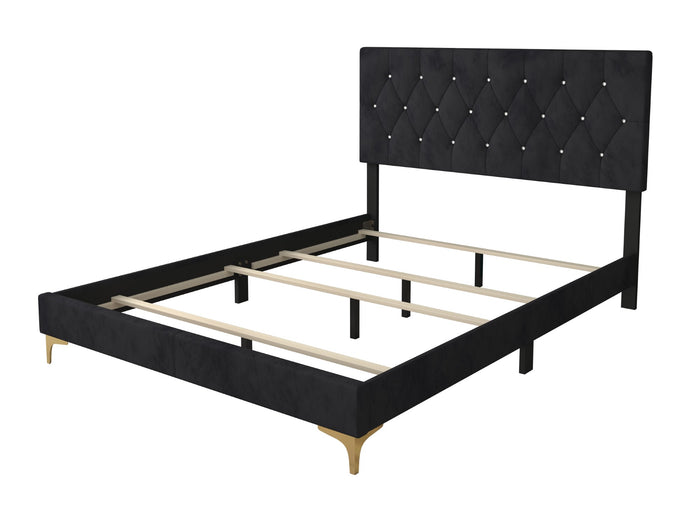 Home Design Sana Upholstered Panel Bed Frame with 2 Nightstands